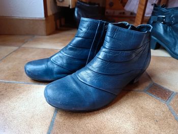 Bottines cuir bleu marine 39