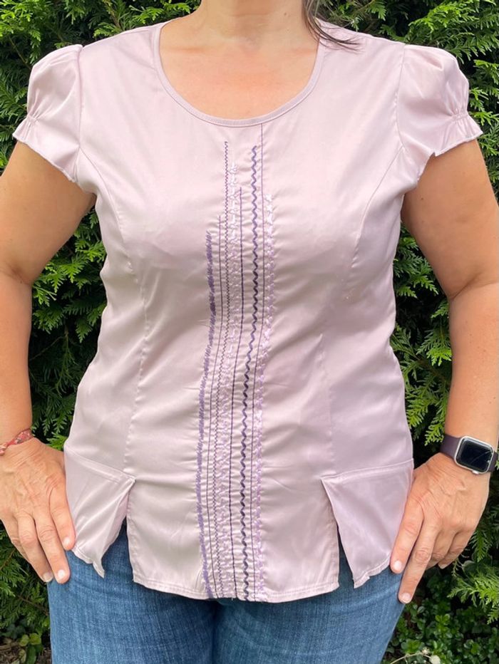 Haut blouse léger mauve - Christelle Laure - T. 44