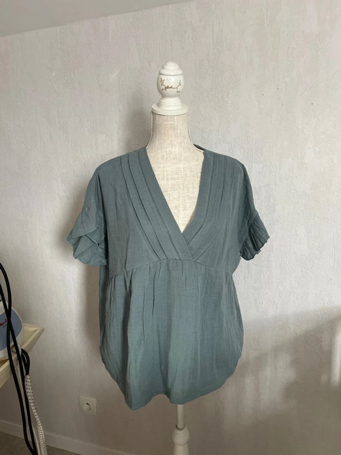 Blouse sans manches camaïeu taille XL 42 vert d’eau
