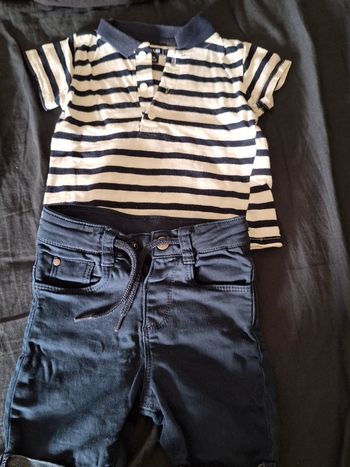 Tenu été short tee shirt marin