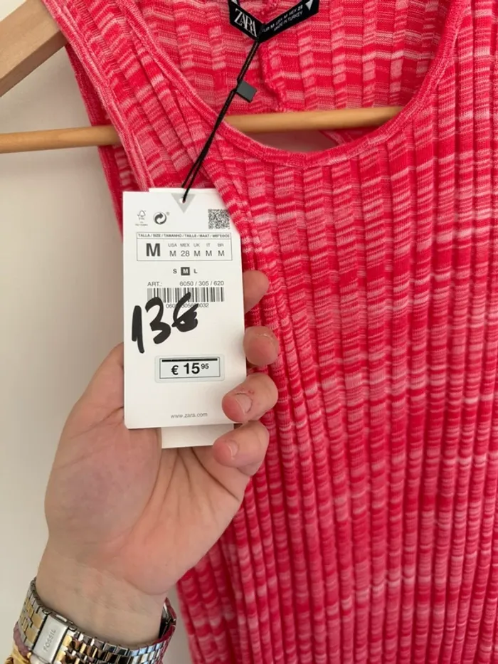 Robe côtelée rose Zara - photo numéro 5