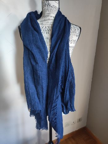 Chèche en coton bleu marine