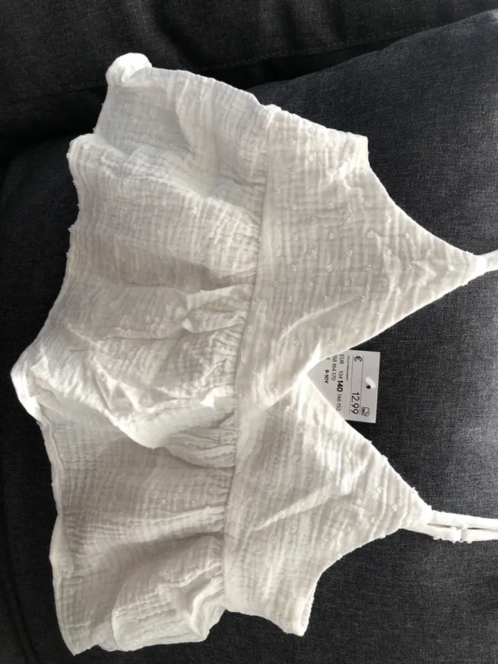 Petit haut blanc pour Fille 9-10 ans - photo numéro 2