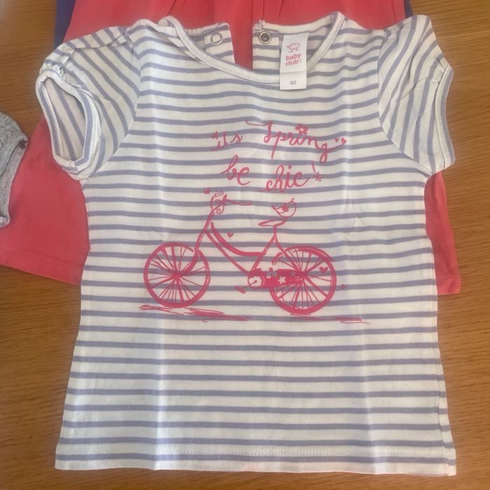Lot 8 t-shirt manches courtes fille 18 mois - photo numéro 2