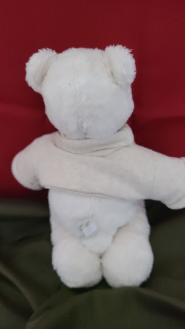 MOULIN ROTY  DOUDOU OURS BASILE ET LOLA BLANC ECRU PULL - photo numéro 4