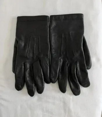 Gants noirs en cuir d'agneau - Lancaster - taille 8,5