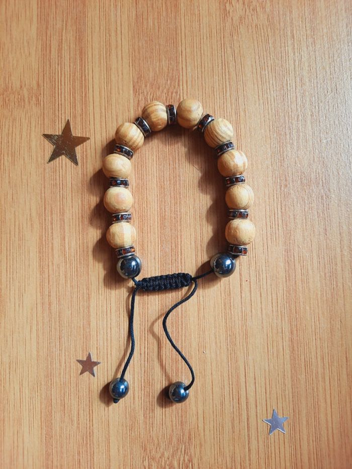Bracelet perles en bois