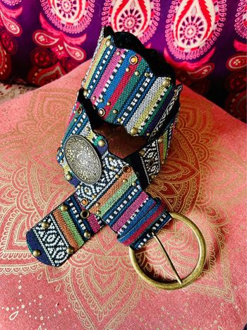 🌺🌿Ceinture ethnique folk hippie boho multicolore colorful woven belt Andean style🌿🌺