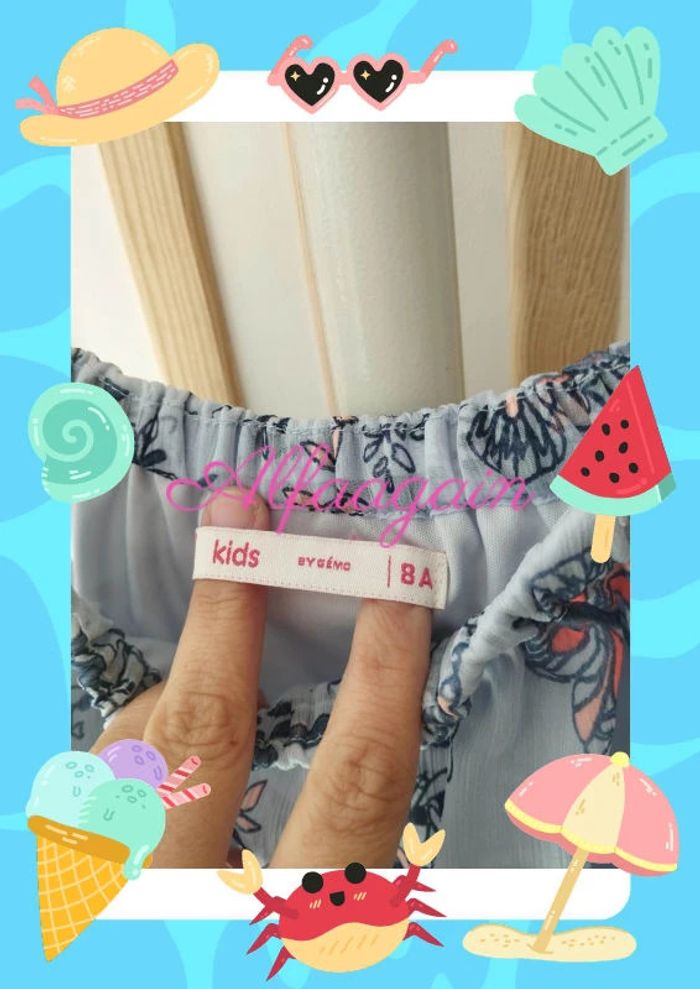 Robe bleue volants 8ans Gémo - photo numéro 6