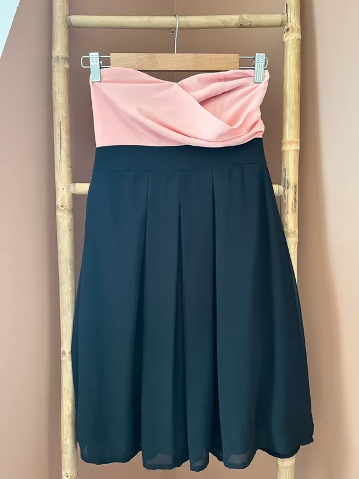Robe bustier rose/noir