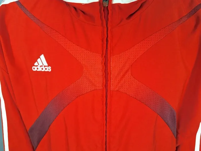 veste coupe vent imperméable a capuche adidas vintage/ homme - taille L / rouge full broderie (459) - photo numéro 7