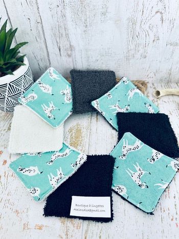 Lingettes démaquillante lavable et réutilisable  lot de 8
