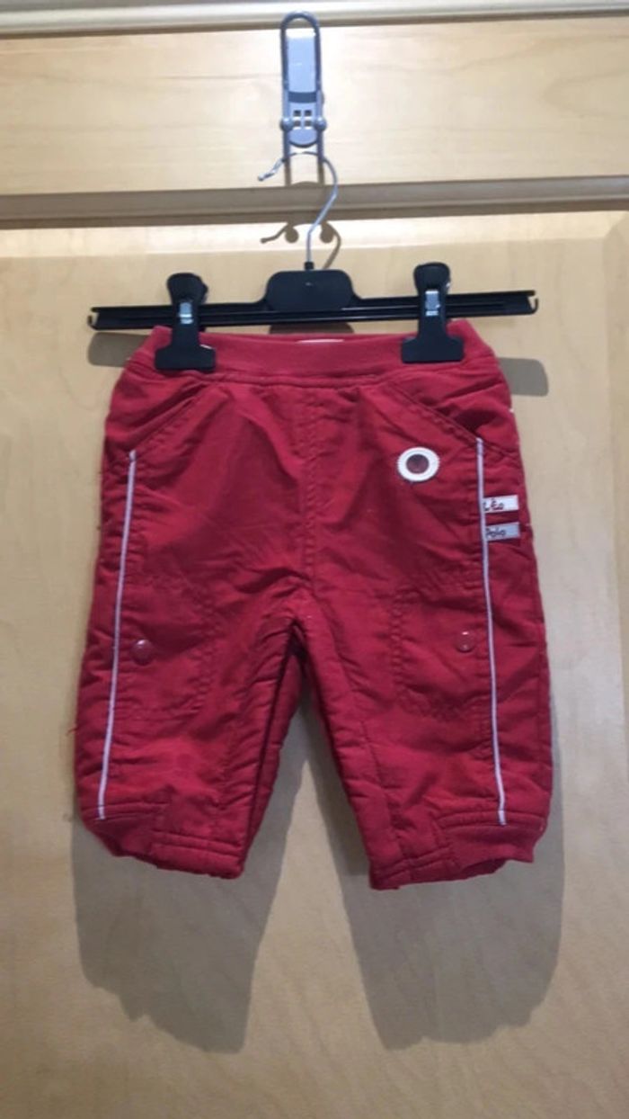 Pantalon molletonné rouge Tout Simplement garçon 6 mois