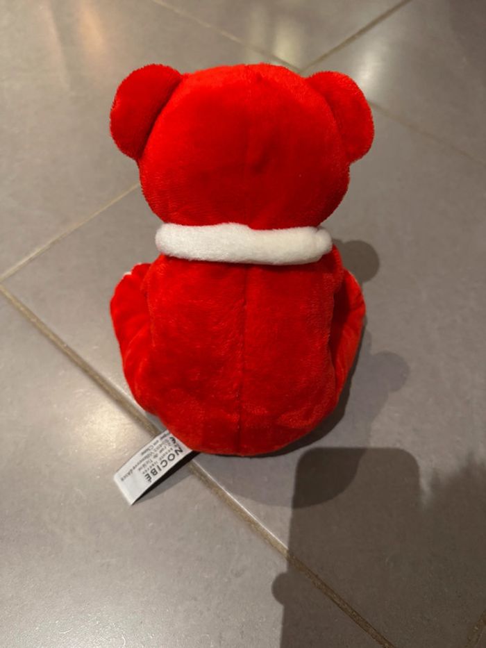 Peluche Ours - Nocibé - 2013 - Dimensions: 26 cm * 20 cm - Rouge & Blanc - photo numéro 3
