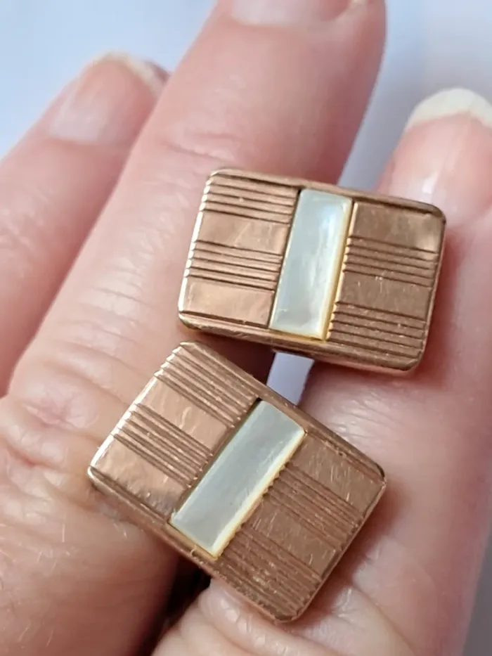 Boutons de manchette Murat, nacre et plaque or