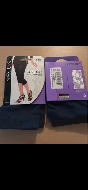 Lot de 2 corsaire semi opaque bleu marine 