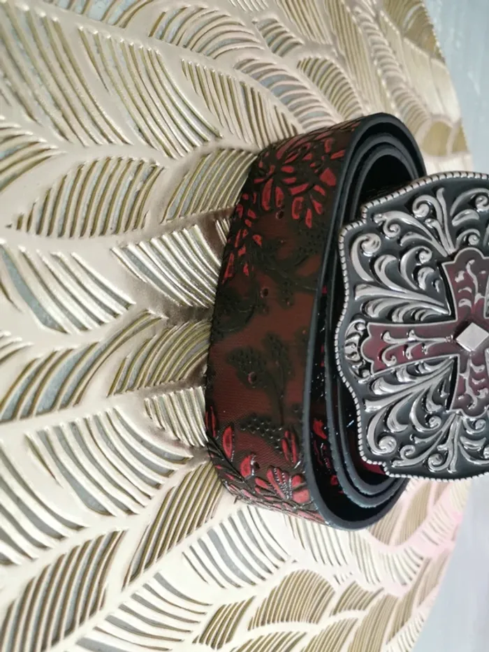Ceinture motif croix chevaliers templiers argenté - photo numéro 3