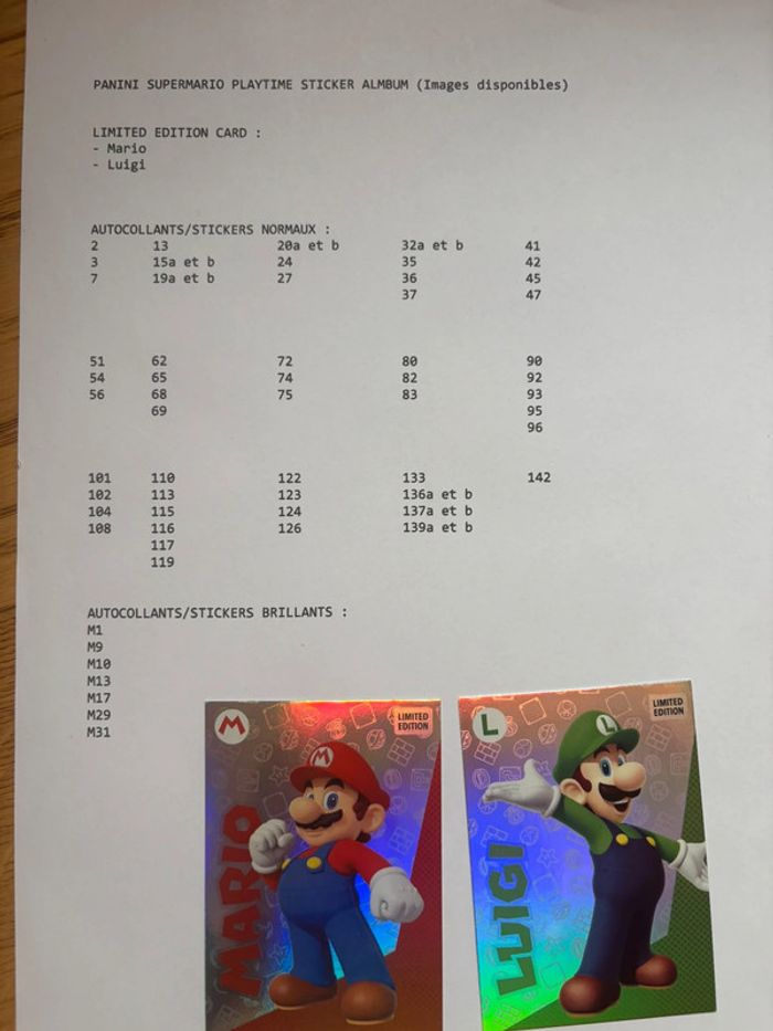 Autocollants stickers Panini Mario Playtime - photo numéro 2