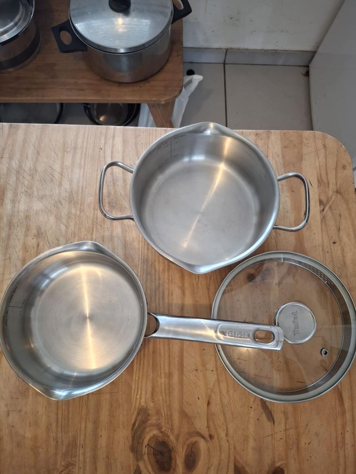 1 casserole + 1 faitout avec couvercle en inox marque tefal tout feux dont induction - photo numéro 5