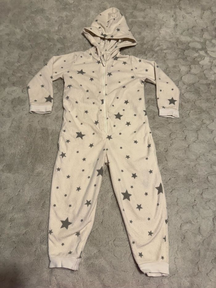 Combinaison pilou à capuche – 4 ans – Motif étoiles - photo numéro 1