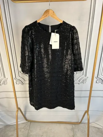 Robe noire Sequins Artlove 36 neuve