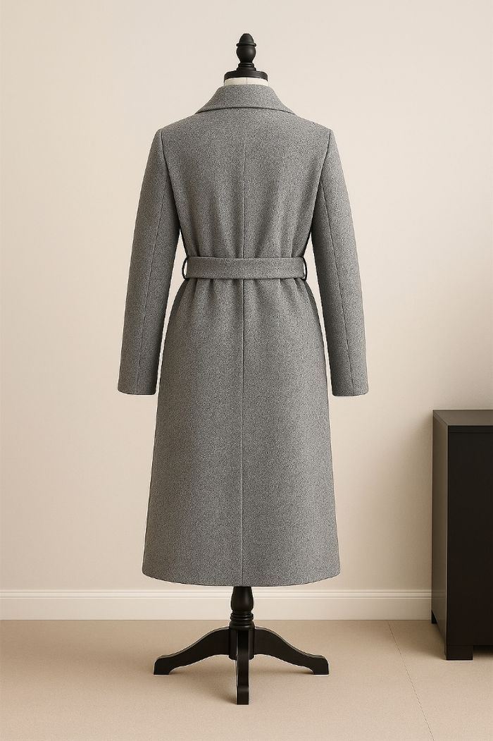 Manteau en laine gris taille unique - photo numéro 2