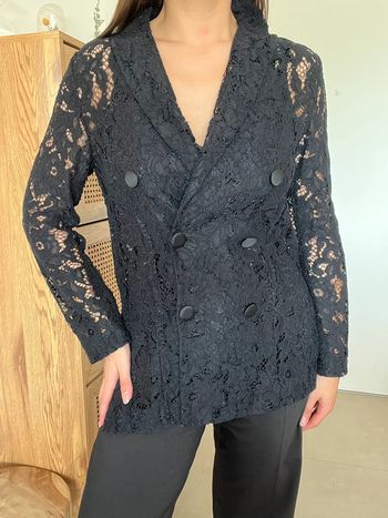 Blazer noir en dentelle Zara