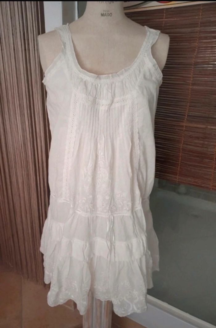 Robe blanche palme taille M/L