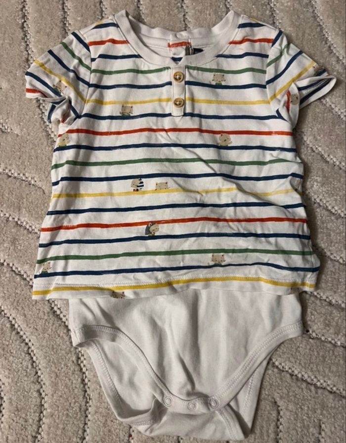 Ensemble : body/t-shirt mc + short T18mois - photo numéro 2