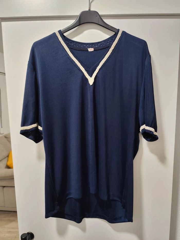 T-shirt taille 44 bleu marine - photo numéro 3