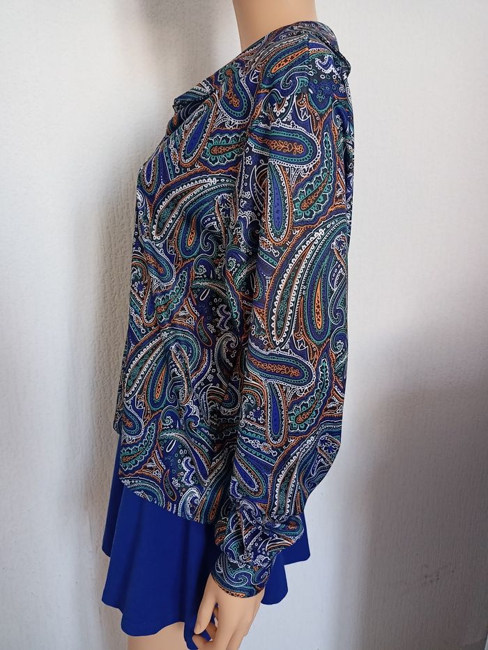Blouse aux motifs paisley bleu T42 H*180 - photo numéro 4