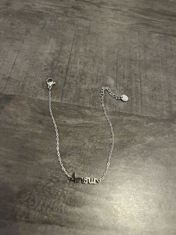 Bracelet amour argent ou doré acier inoxydable