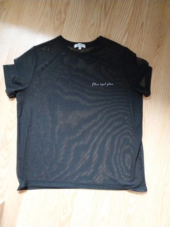 Tee-shirt noir transparent taille M  jennyfer