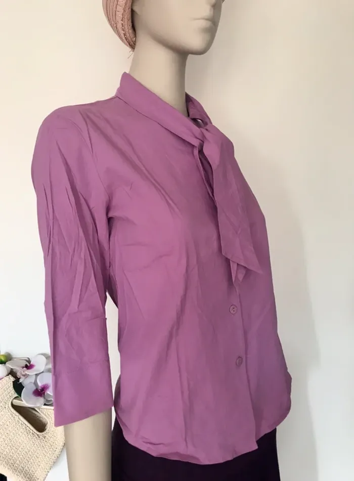 Chemise col lavallière Caroll Lila - photo numéro 2