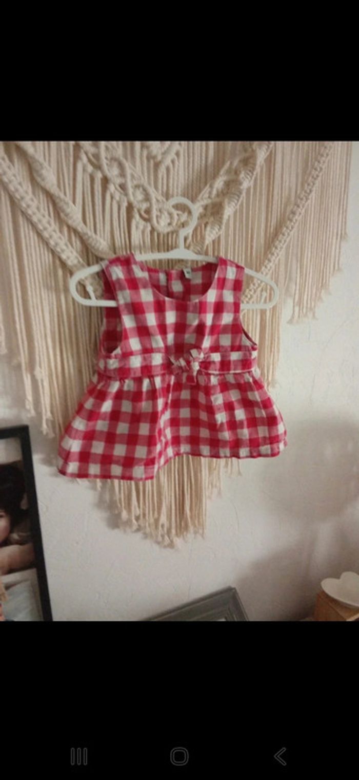 Jolie robe 6 mois vichy rouge