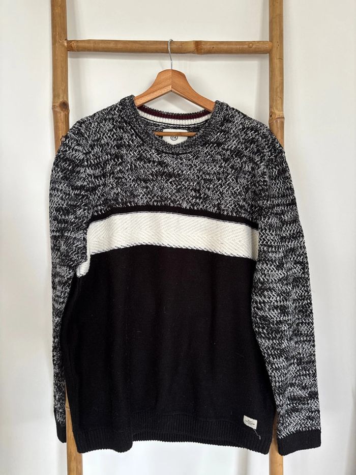 Pull maille noir et blanc C&A taille XL