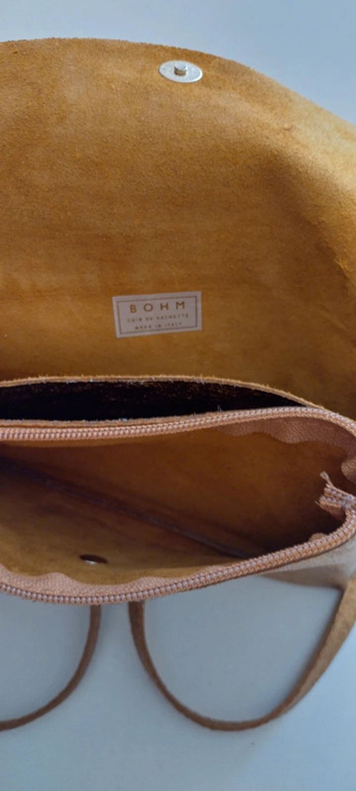 Sac pochette Bohm "Bahamas" cuir doré - photo numéro 4