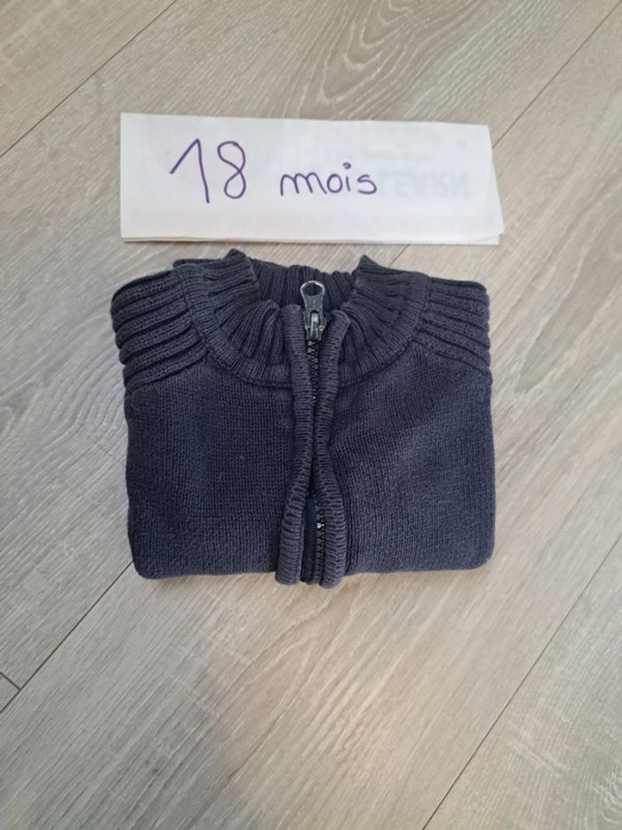 Gilet bleu marine 18 mois - photo numéro 3