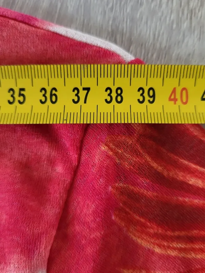 Tshirt manches courtes orange corail à fleurs Taille 34 36 - photo numéro 7