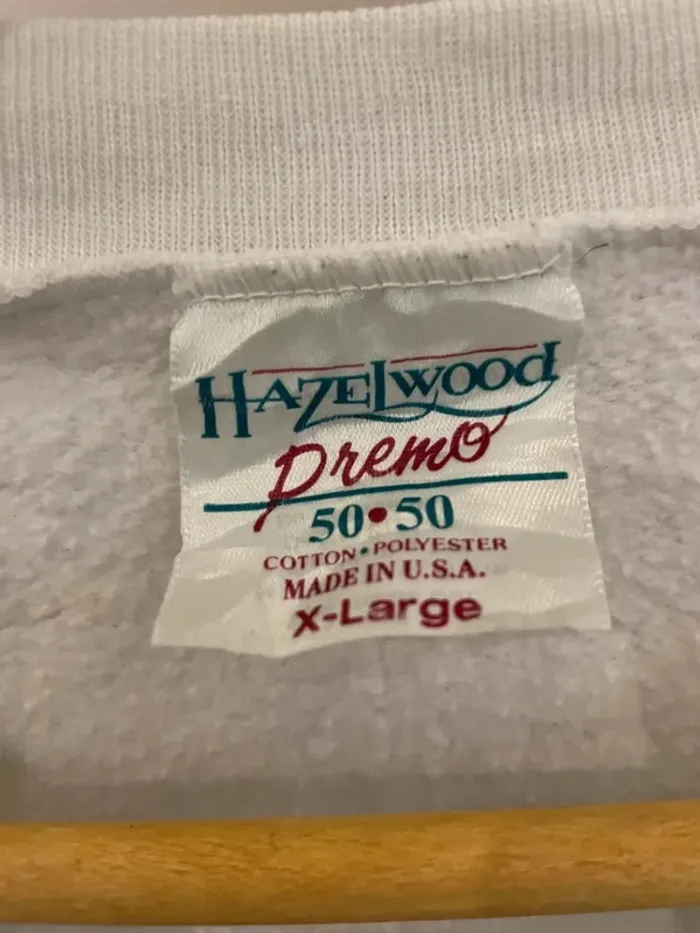 Crewneck Womens XL Vintage white Hazelwood Made in USA 🇺🇸 - photo numéro 5