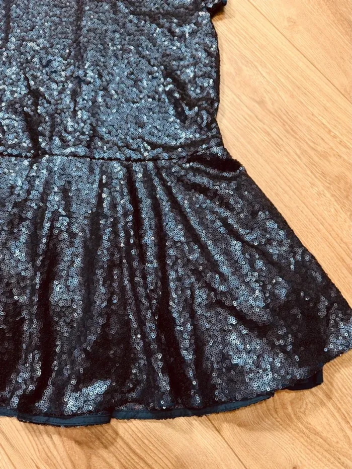 Taille 10 ans robe fête fille Okaidi bleu * sequins * 🎄 - photo numéro 4