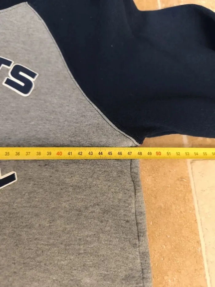 Sweat a capuche homme Patriots Baseball marine et gris Russel Athletic S excellent état - photo numéro 9