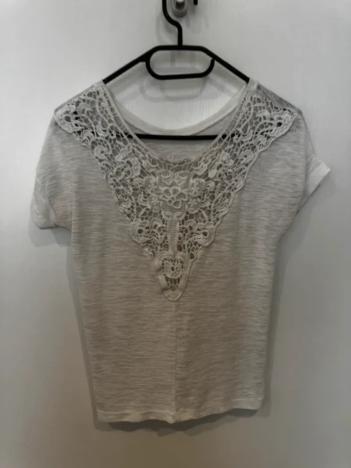 T-shirt maille dos dentelle - photo numéro 3