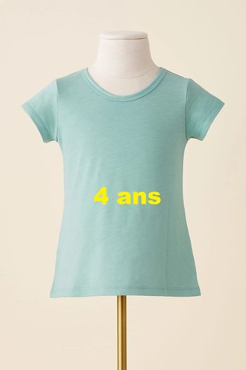 Tee shirt manche courte vert eau Poivre Blanc Taille 4 ans