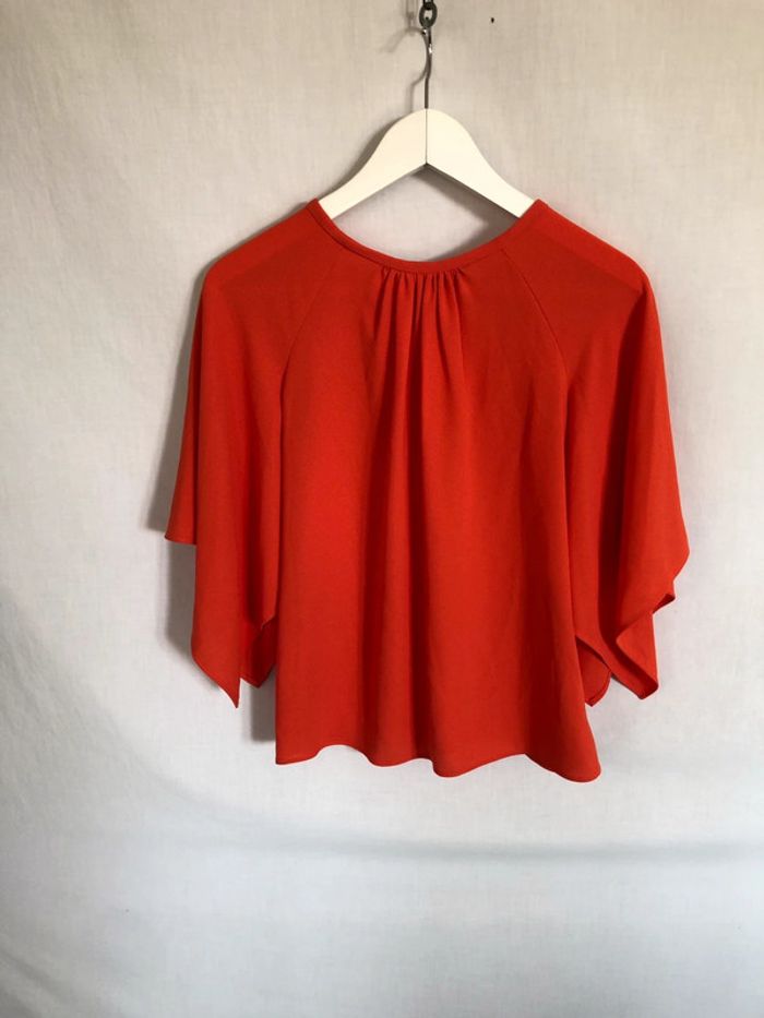 Blouse corail Zara manches trois quarts ample taille XS / 34 36 comme neuve - photo numéro 10