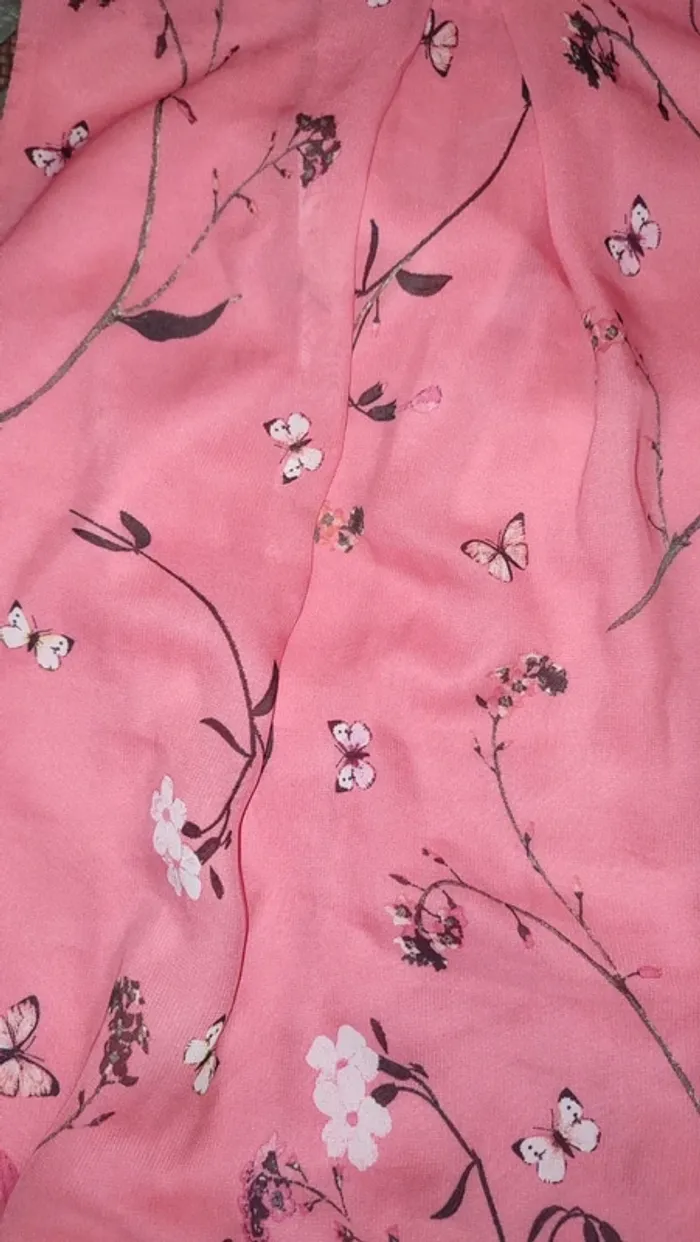 Robe d'été fleurie rose - photo numéro 4