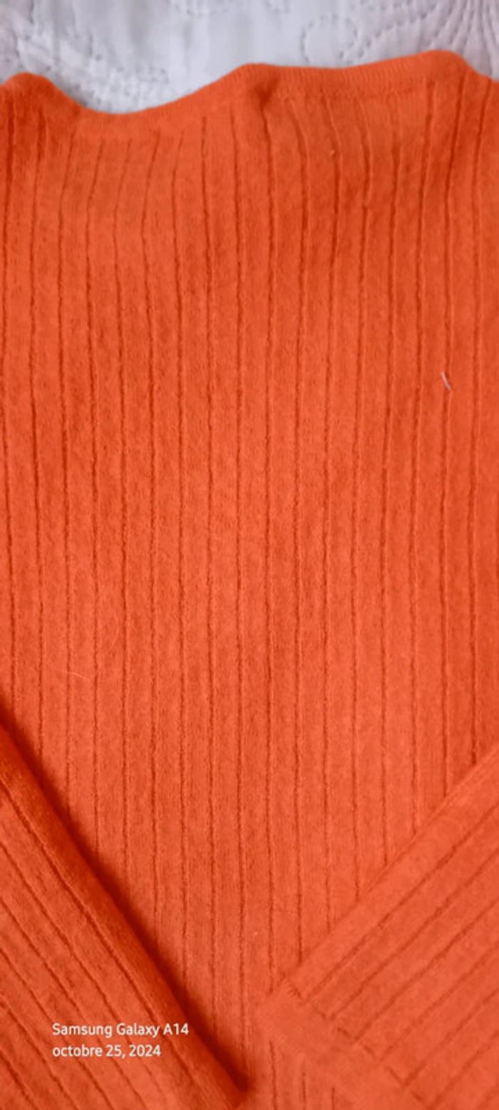 Pull court maille torsadée corail femme S Emme elle made in Italia - photo numéro 14