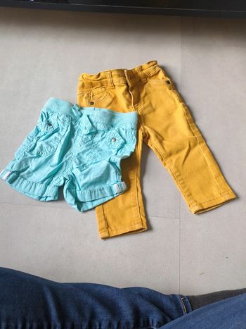 Lot pantalon+ short 9 mois.
