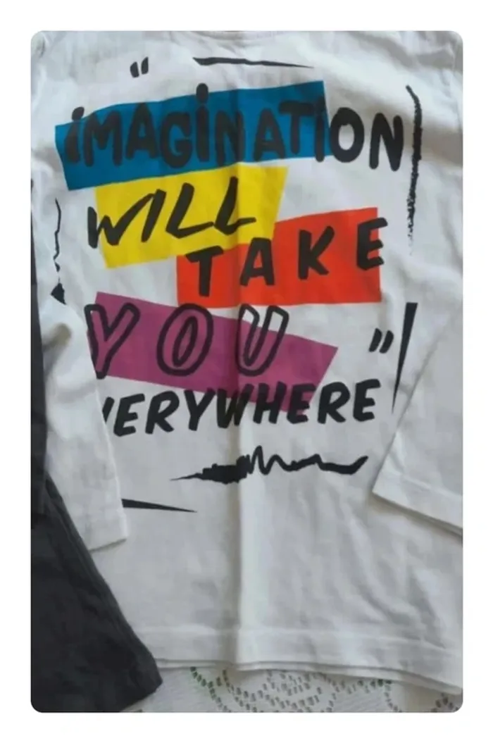 Lot de 2 tee-shirts gris et blanc, Primark en très bon état, taille 3/4 ans - photo numéro 2