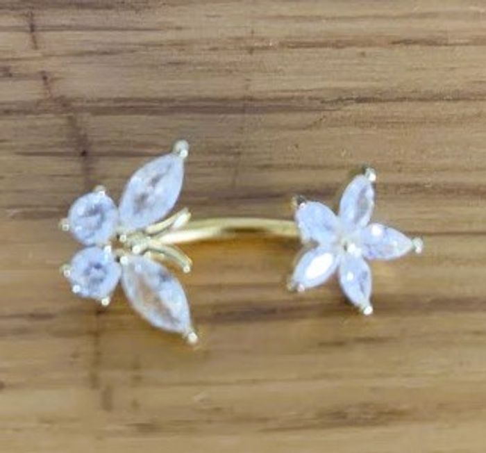Piercing nombril papillon et étoile doré TEMU